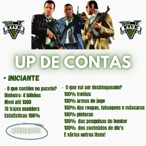 Up De Contas GTA 5 - 1 A 10 Bilhões + Extra - Apenas Pc ✅