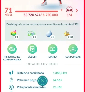 Conta Pokemon Go Nivel 71, 300 Brilhantes 34 Shundos