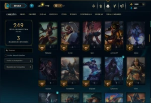 Ouro 2 com 115 Champs e 26 Skins +1380 RP - League of Legends LOL