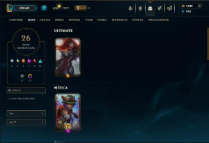 Ouro 2 com 115 Champs e 26 Skins +1380 RP - League of Legends LOL