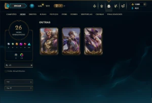 Ouro 2 com 115 Champs e 26 Skins +1380 RP - League of Legends LOL
