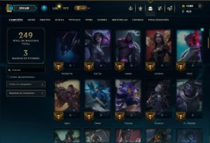 Ouro 2 com 115 Champs e 26 Skins +1380 RP - League of Legends LOL
