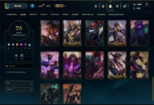 Ouro 2 com 115 Champs e 26 Skins +1380 RP - League of Legends LOL