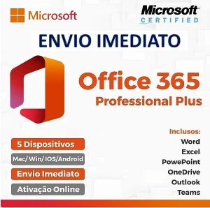 Office 365 Pro Plus - Acesso Vitalício - 5 Dispositivos