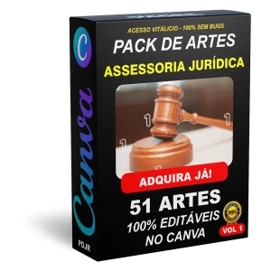 Pack Canva Assessoria Jurídica Jurídica - 51 Artes Editáveis