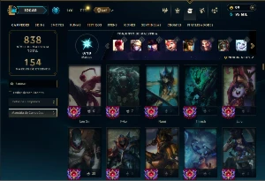 Diamante 3 com TODOS os Champs e 367 Skins (JG / MID / TOP) - League of Legends LOL