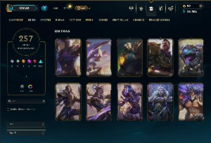 Diamante 3 com TODOS os Champs e 367 Skins (JG / MID / TOP) - League of Legends LOL