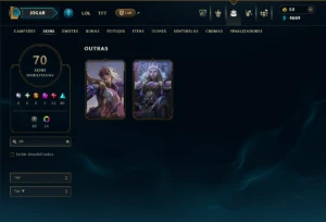 Platina 4 com TODOS os Champs e 70 Skins ( MID / ADC / TOP ) - League of Legends LOL