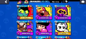 46K Troféus 82/87 Brawlers - TODOS nivel 9+ - 97 skins - Brawl Stars