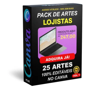 Pack Canva Lojistas - 25 Artes Editáveis