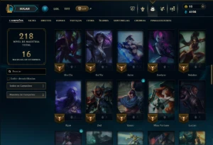 Ouro 1 com 65 Champs e 22 Skins - League of Legends LOL