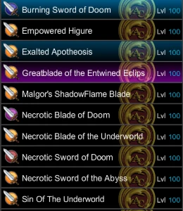 Conta Com Rgow - Full Forge ( Menos Acheron) - 14 Armas 51% - Adventure Quest World AQW