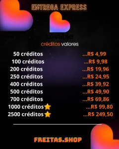 Créditos Lovable - 50 CRÉDITOS 7,99R$ [Entrega em 3a5Min] - Outros