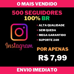 500 Seguidores 100% BR no Instagram