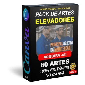Pack Canva Elevadores - 60 Artes Editáveis - Serviços Digitais