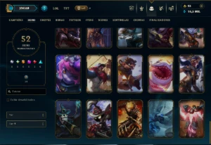 Unranked com 110 Champs e 52 Skins - League of Legends LOL