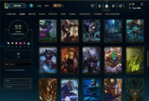 Unranked com 110 Champs e 52 Skins - League of Legends LOL