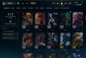 Unranked com 110 Champs e 52 Skins - League of Legends LOL