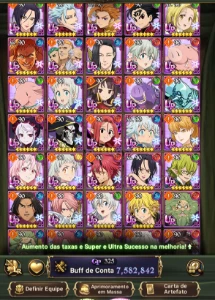 Seven deadly sins grand cross account 7kk C.C sem vínculo
