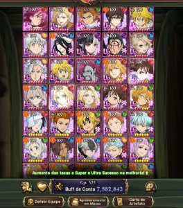 Seven deadly sins grand cross account 7kk C.C sem vínculo