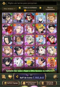 Seven deadly sins grand cross account 7kk C.C sem vínculo