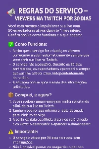 🔥 50 Viewers na Twitch por 1 Mês – Só R$140! - Redes Sociais