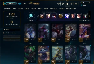 Diamante 3 com 55 Champs e 10 Skins - League of Legends LOL