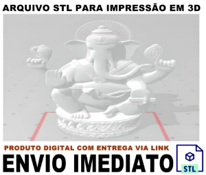 STL Para Impressão 3D - Ganesha (Ganexa) Hinduísmo - Digital Services