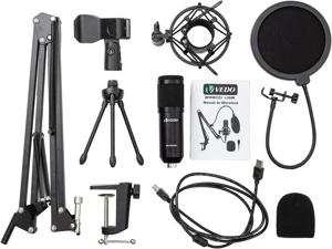 Kit Microfone VEDO Bm800USB Condensador Profissional (USADO)
