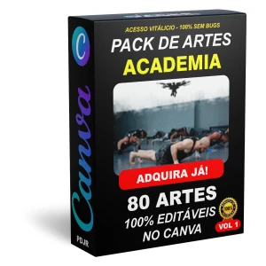 Pack Canva Academia Vol 1 - 80 Artes Editáveis - Serviços Digitais