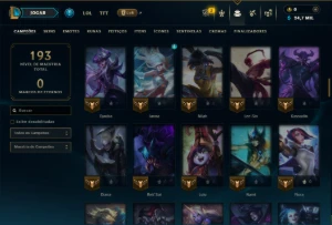 Mestre com 105 Champs e 12 Skins - League of Legends LOL