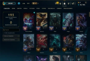 Mestre com 105 Champs e 12 Skins - League of Legends LOL