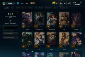 Mestre com 105 Champs e 12 Skins - League of Legends LOL
