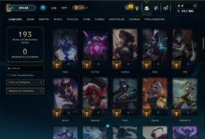 Mestre com 105 Champs e 12 Skins - League of Legends LOL