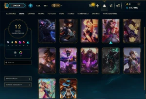 Mestre com 105 Champs e 12 Skins - League of Legends LOL