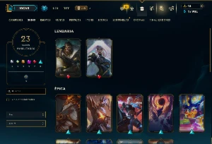 Platina 4 com 70 Champs e 23 Skins +60 Espolios - League of Legends LOL