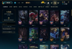 Platina 4 com 70 Champs e 23 Skins +60 Espolios - League of Legends LOL
