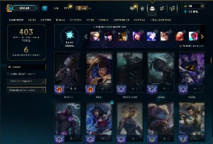 Bronze 4 com 150 Champs e 84 Skins - League of Legends LOL