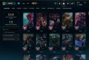 Bronze 4 com 150 Champs e 45 Skins +3 Prestigios +1 Exaltada - League of Legends LOL