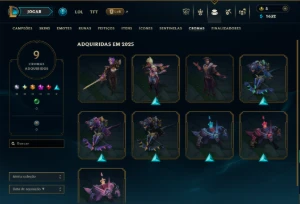 Bronze 4 com 150 Champs e 45 Skins +3 Prestigios +1 Exaltada - League of Legends LOL