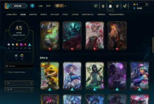 Bronze 4 com 150 Champs e 45 Skins +3 Prestigios +1 Exaltada - League of Legends LOL