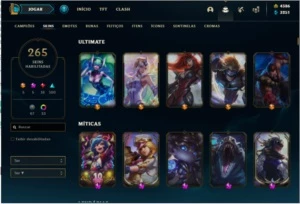 Conta League Of Legends, TOP,  265 skins, todos os campeoes LOL