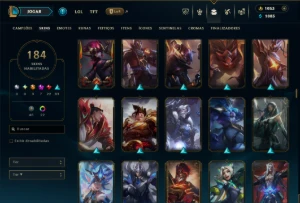 Ouro 4 com TODOS os Champs e 184 Skins +5 Prestigios - League of Legends LOL
