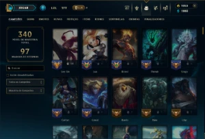 Ouro 4 com TODOS os Champs e 184 Skins +5 Prestigios - League of Legends LOL