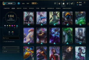 Ouro 4 com TODOS os Champs e 184 Skins +5 Prestigios - League of Legends LOL