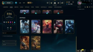 Conta LoL LvL 714, 326 skins, 428 ícones, todos os champions - League of Legends