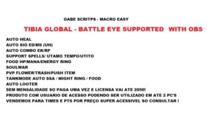 SCRIPT HEAL LIFE/MP TIBIA FUNCIONANDO NO GLOBAL!