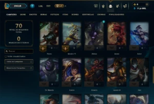 Esmeralda 1 com 55 Champs e 12 Skins - League of Legends LOL