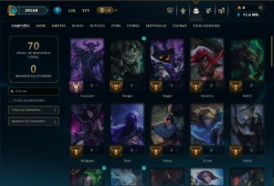 Esmeralda 1 com 55 Champs e 12 Skins - League of Legends LOL