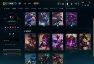 Esmeralda 1 com 55 Champs e 12 Skins - League of Legends LOL